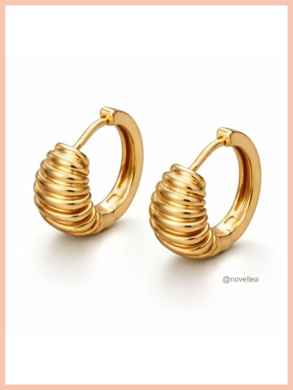 18K Gold Plated Stainless Steel Huggie Earrings for Women, Lightweight